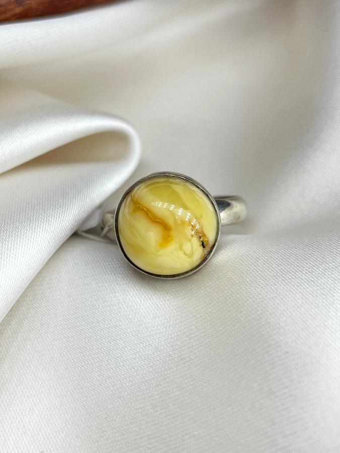 купить Кольцо из серебра с янтарем,17,5 размер  , фото 4