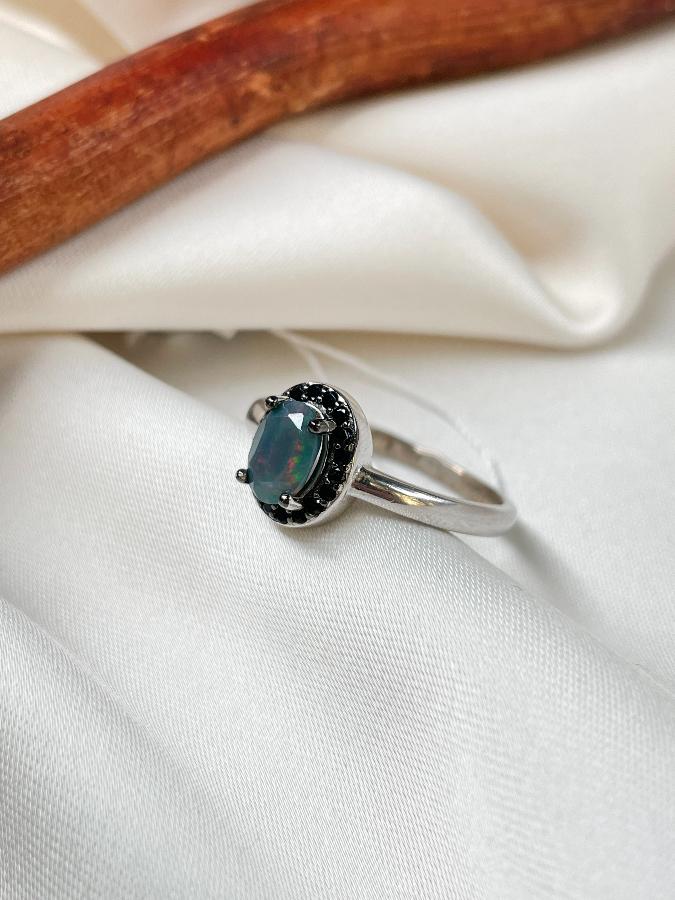 купить Кольцо из серебра с благородным опалом,17,5 размер , фото 2