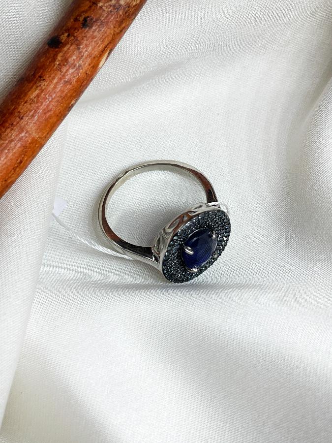купить Кольцо из серебра с сапфиром (синий корунд),18 размер  , фото 5