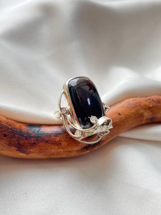 купить Кольцо из серебра с дымчатым кварцем  , фото 1