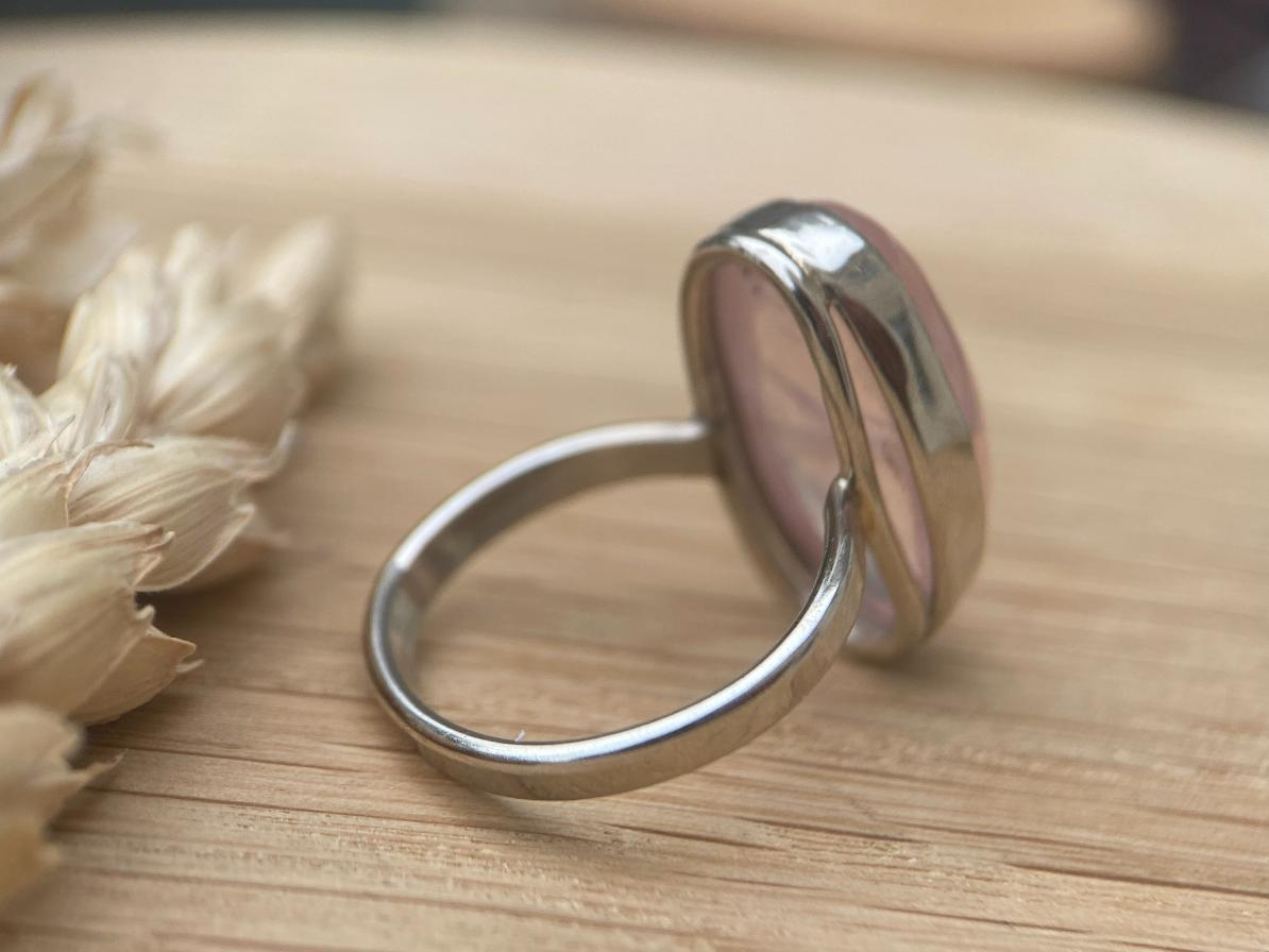 Кольцо с розовым кварцем, 15,5 размер KL-0425, фото 2