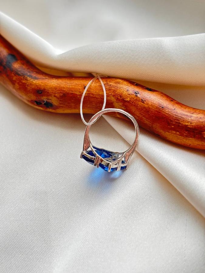 купить Кольцо из серебра с танзанитом (синтетический) , фото 3