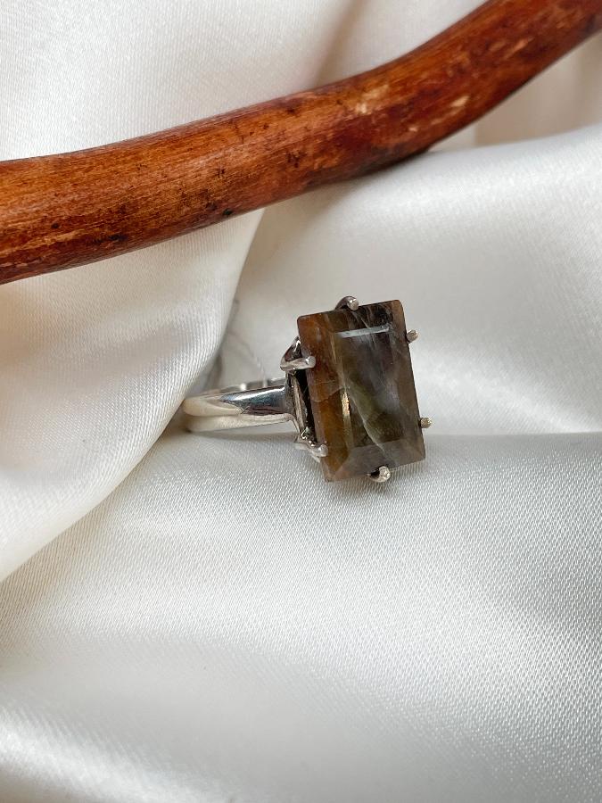 купить Кольцо из серебра с корунд-сапфиром,16,5 размер , фото 3