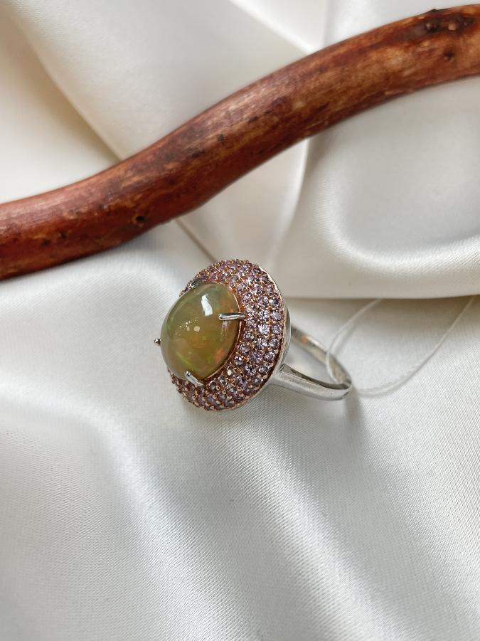 купить Кольцо из серебра с опалом, 18 размер , фото 2