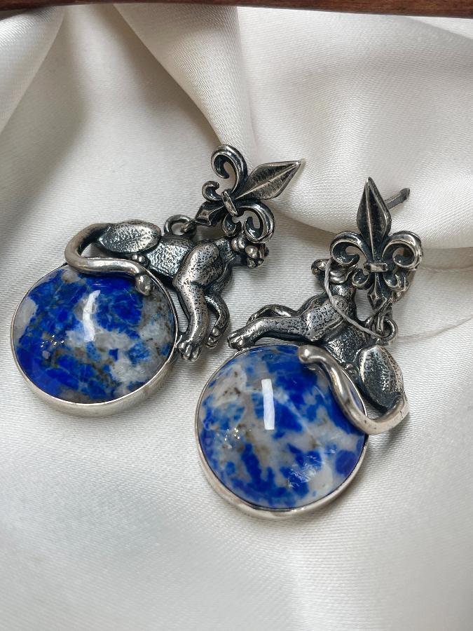 купить Серьги из серебра с лазуритом  , фото 1