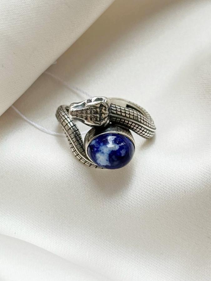 купить Кольцо из серебра с лазуритом, 18 размер  , фото 1