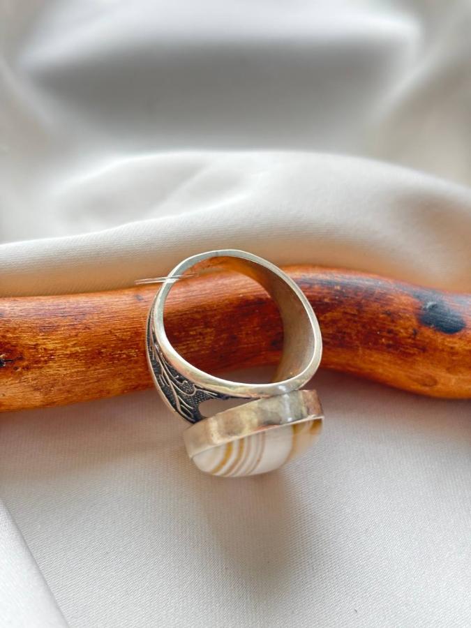 купить Кольцо из серебра с агатом  , фото 3