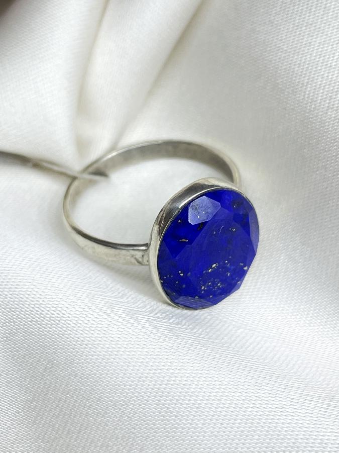купить Кольцо из серебра с лазуритом, 18,5 размер  , фото 4