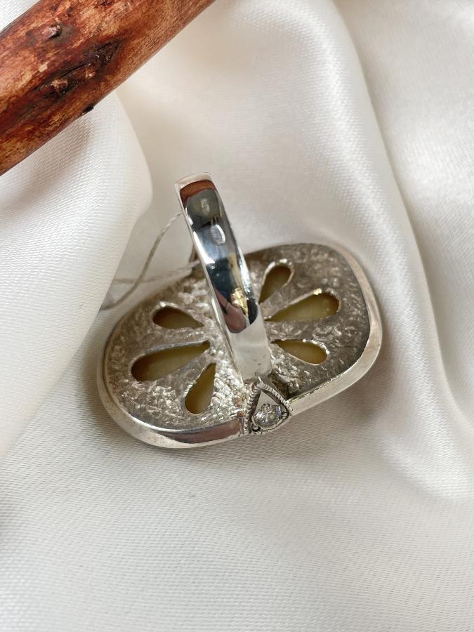 Кольцо из серебра с королевским янтарем,18 размер U-281, фото 5