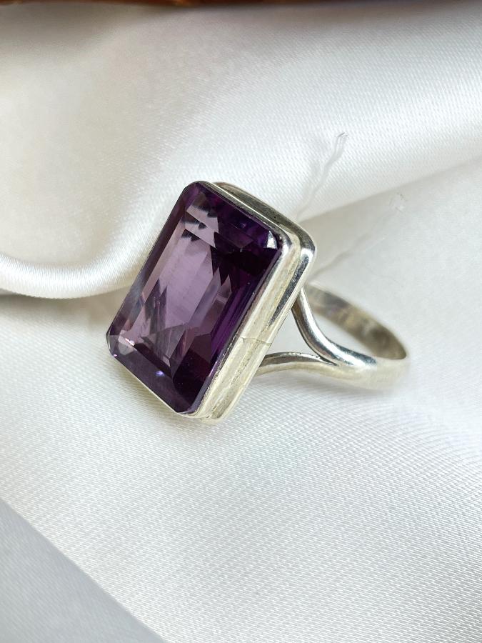 купить Кольцо из серебра с аметистом, 18 размер  , фото 1