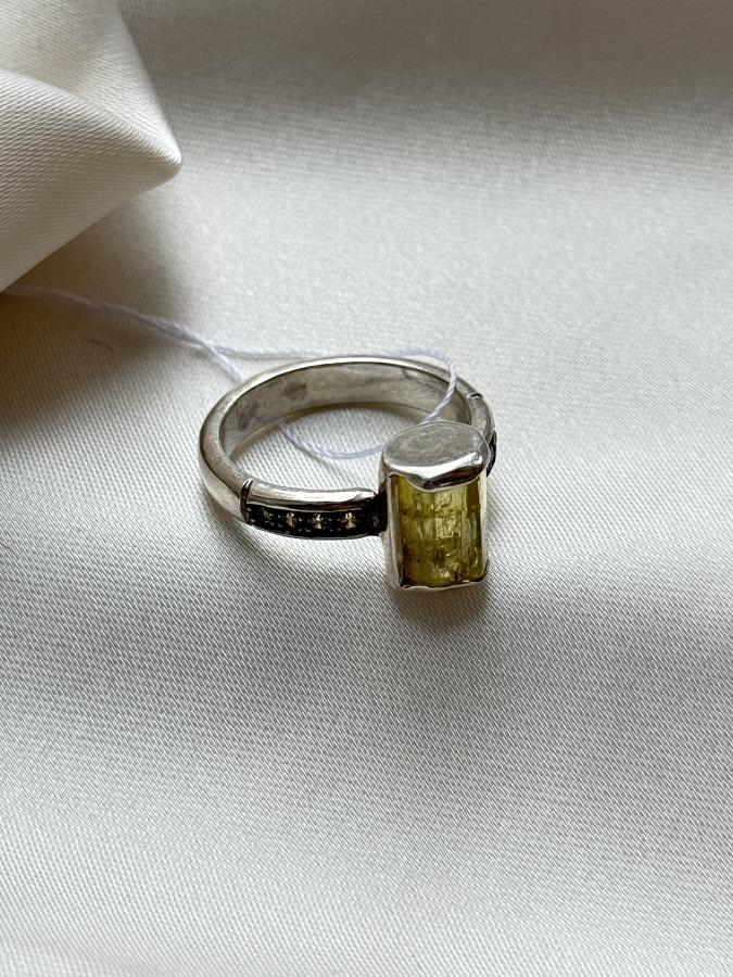 Кольцо из серебра с гелиодором,16 размер  U-3639, фото 5