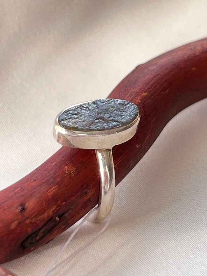 Кольцо из серебра с необработанным лабрадором, 17,25 размер U-972, фото 5