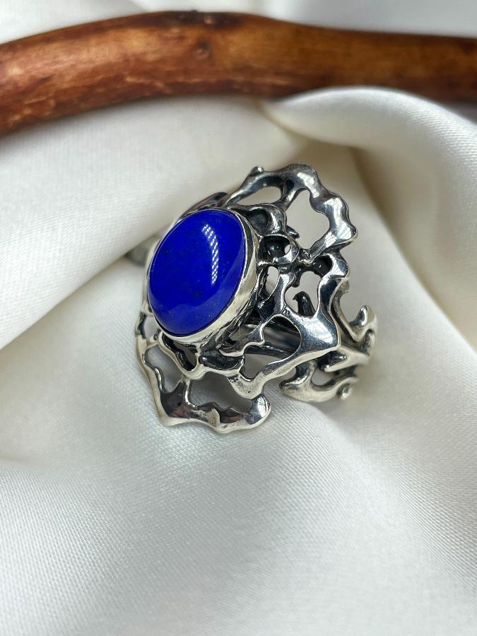 купить Кольцо из серебра с лазуритом,18,5 размер  , фото 2