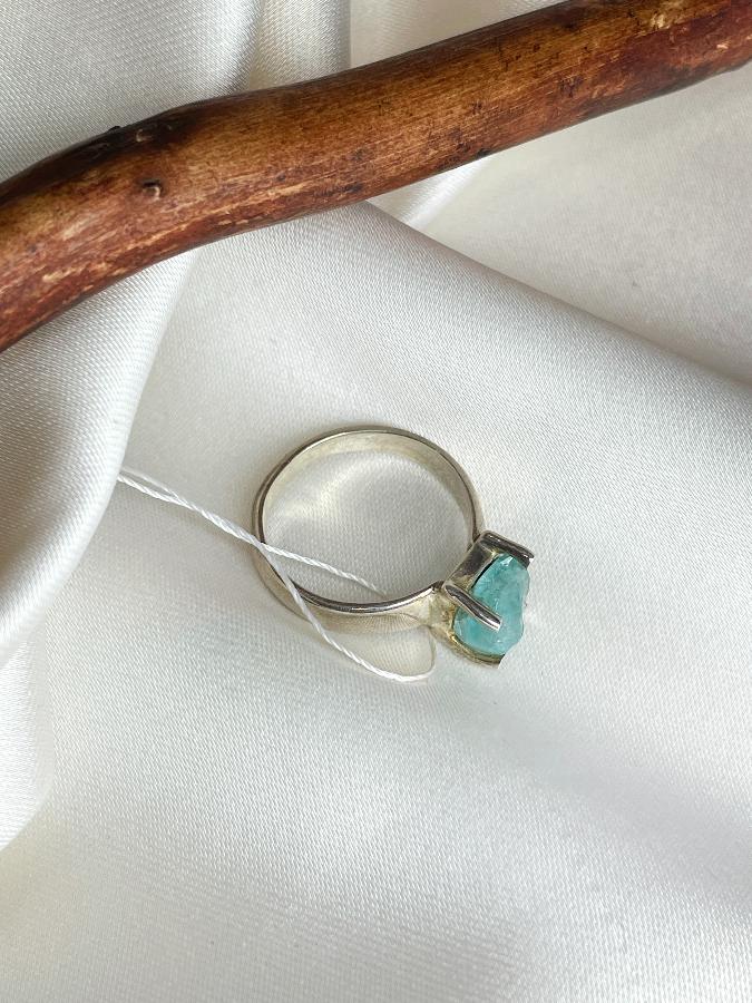 купить Кольцо из серебра с апатитом,16 размер , фото 5