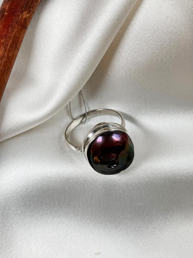 купить Кольцо из серебра с жемчугом Барокко, 18 размер  , фото 5