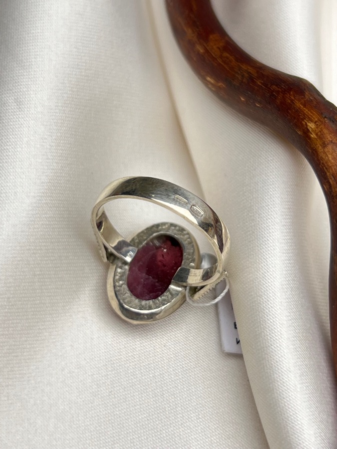 Кольцо из серебра с рубеллитом (розовый турмалин), 17,75 размер U-703, фото 5