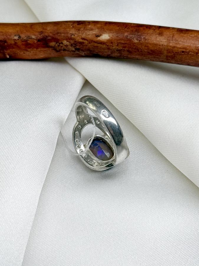 Кольцо из серебра с благородным опалом,16,5 размер   U-3686, фото 4