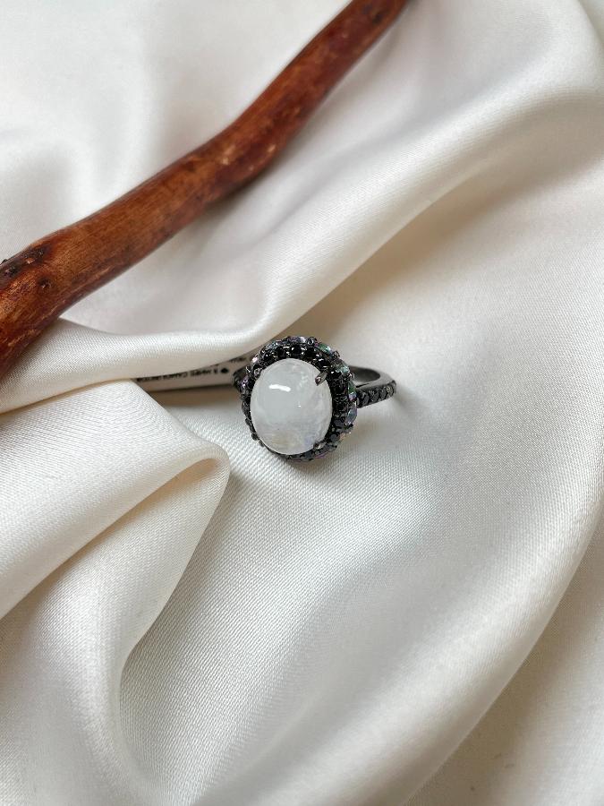 Кольцо из серебра с лунным камнем, 18,5 размер  U-961, фото 3