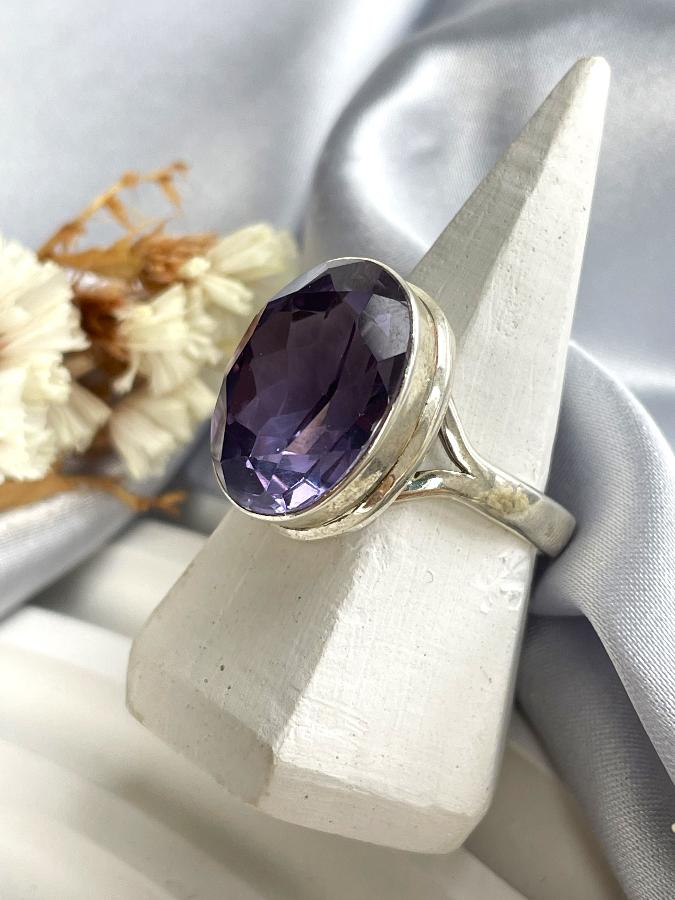 купить Кольцо из серебра с александритом,18,5 размер , фото 4