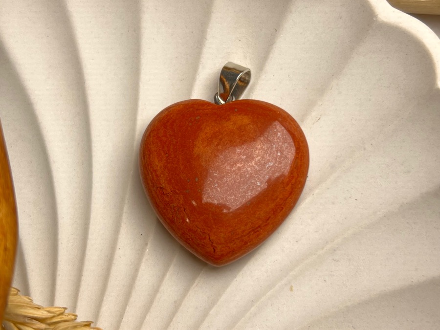 Кулон в форме сердца из красной яшмы KU-0841, фото 1