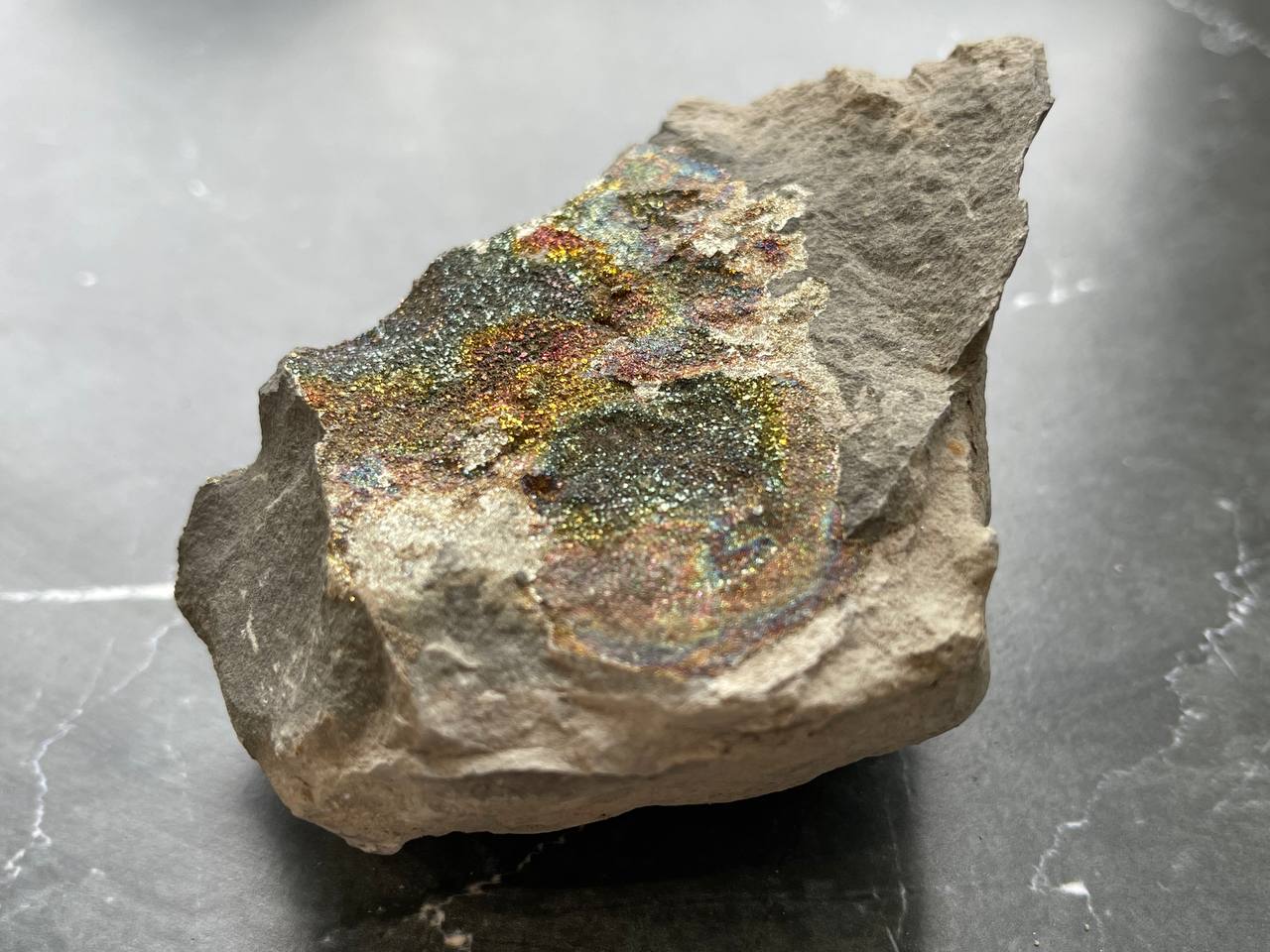 Спектропирит (пирит, марказит), 7,4х7,8х4,8 см OBM-0188, фото 4