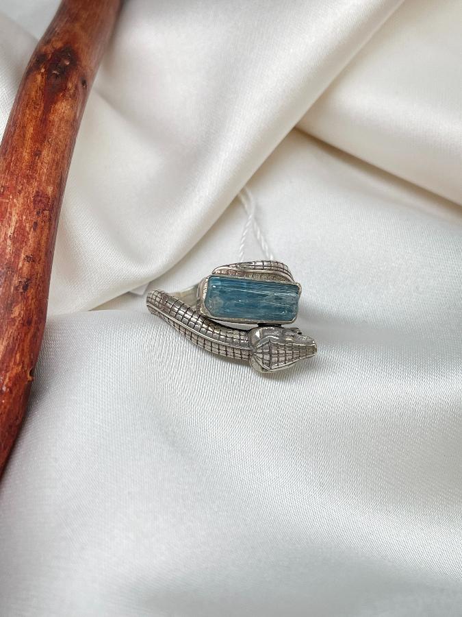 купить Кольцо из серебра с аквамарином,18 размер  , фото 2