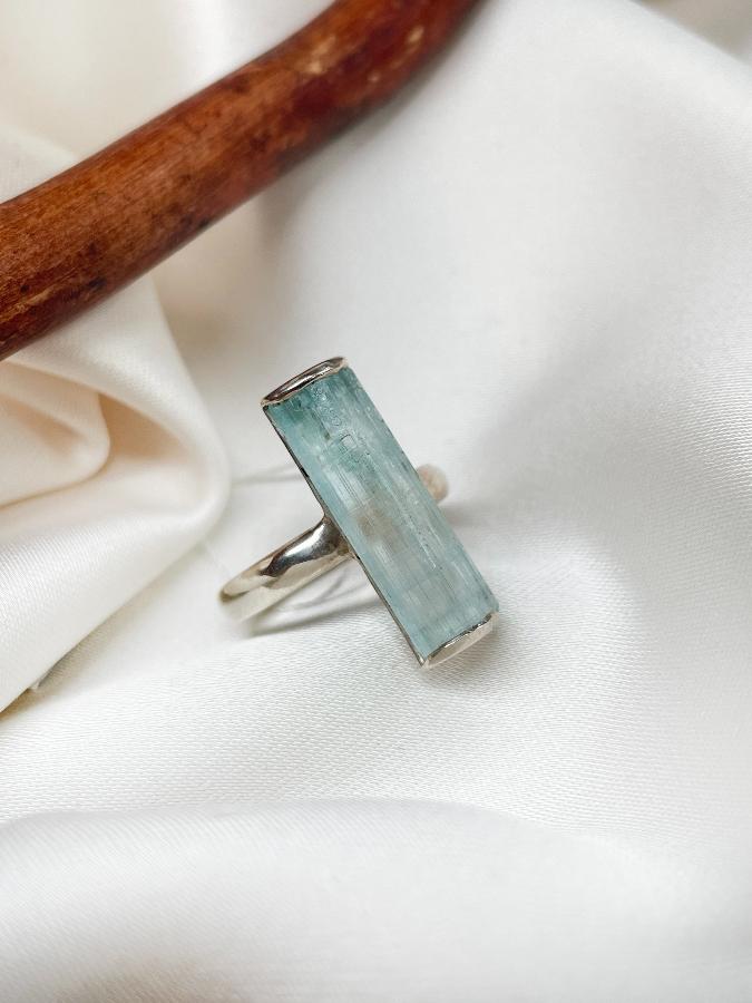 купить Кольцо из серебра с аквамарином,16 размер  , фото 3