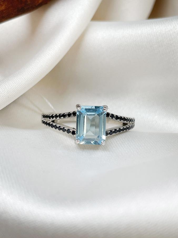 купить Кольцо из серебра с Лондон топазом,18 размер  , фото 1