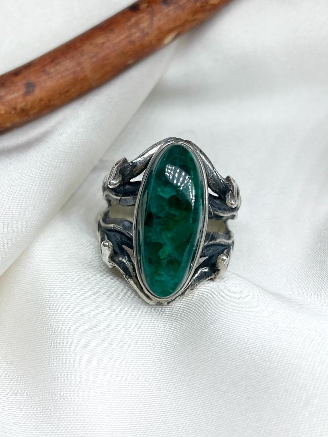 купить Кольцо из серебра с диоптазом, 19 размер , фото 3