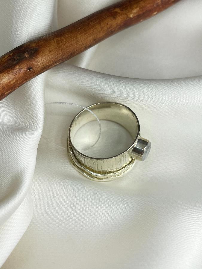 Кольцо из серебра с лунным камнем, 19 размер U-3760, фото 5