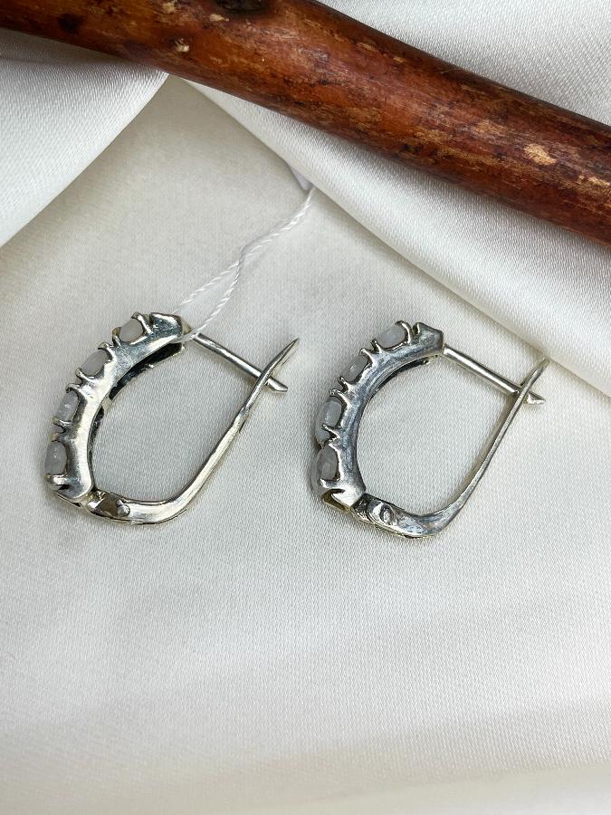 купить Серьги из серебра с лунным камнем  , фото 4