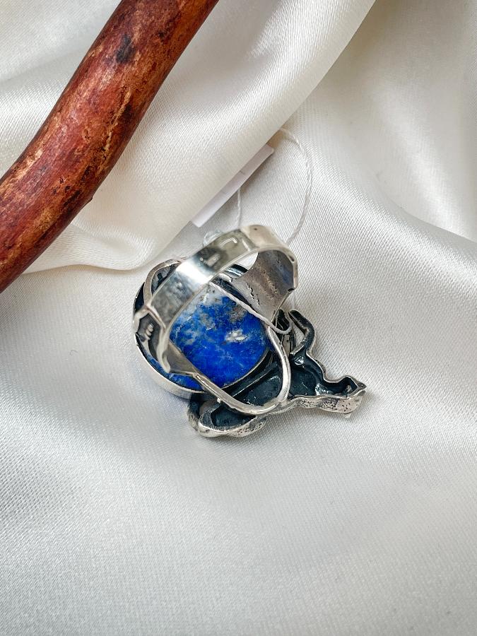 Кольцо из серебра с лазуритом,18 размер  U-1290, фото 5