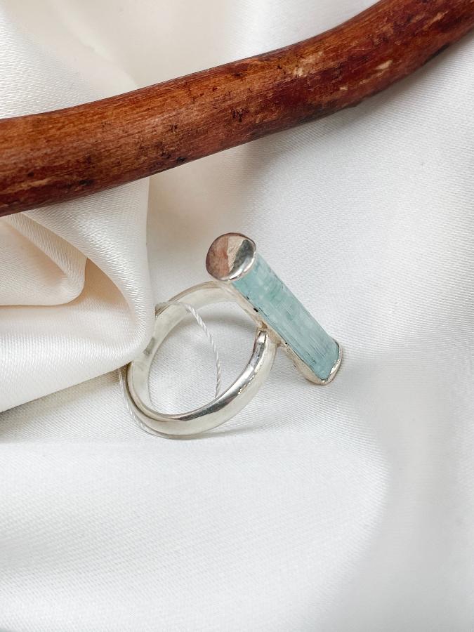 купить Кольцо из серебра с аквамарином,16 размер  , фото 5