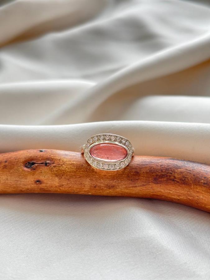 купить Кольцо из серебра с турмалином и фианитами  , фото 2