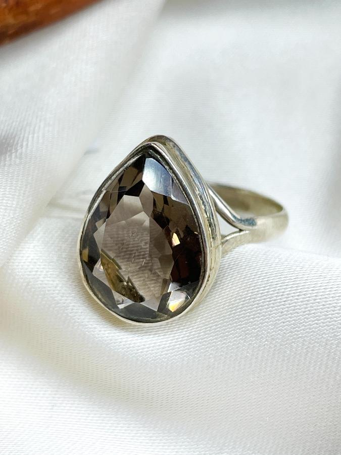 купить Кольцо из серебра с раухтопазом (дымчатый кварц),19 размер , фото 1