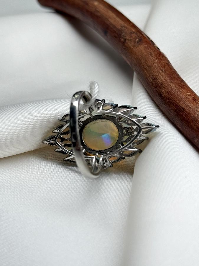 Кольцо из серебра с благородным опалом,19 размер  U-3657, фото 5