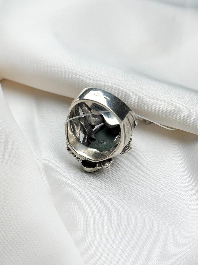 купить Кольцо из серебра с хромдиопсидом, 18 размер , фото 4