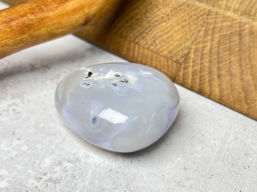 Голубой агат (сапфирин), полировка 2 х 3,5 х 3,5 см POL-0408, фото 3