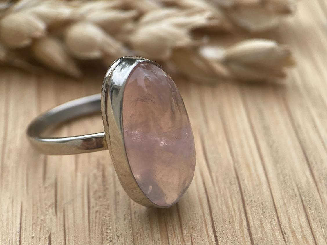 Кольцо с розовым кварцем, 15,5 размер KL-0425, фото 4