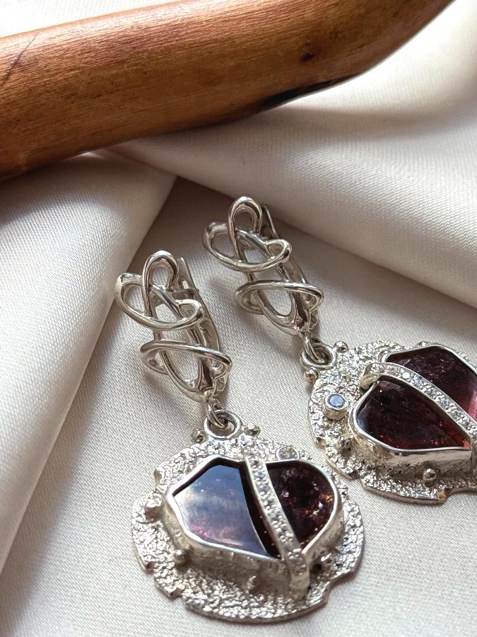 купить Серьги из серебра с турмалином  , фото 3