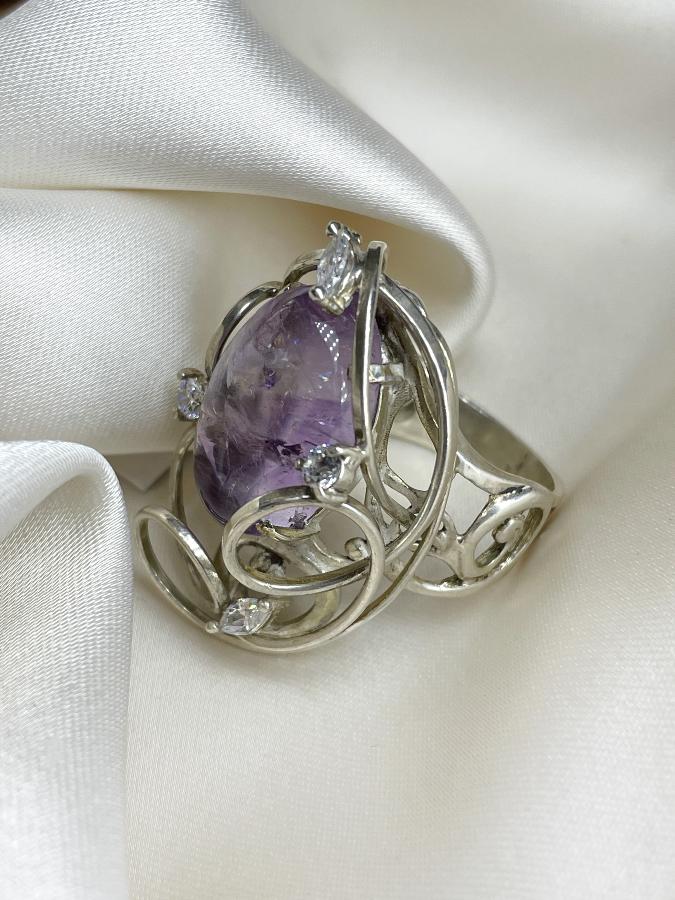 купить Кольцо из серебра с аметистом,19,5 размер  , фото 1