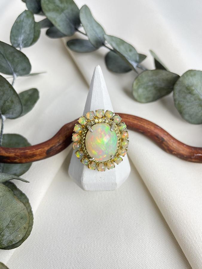 купить Кольцо из серебра с благородным опалом, 18,0 размер  , фото 2