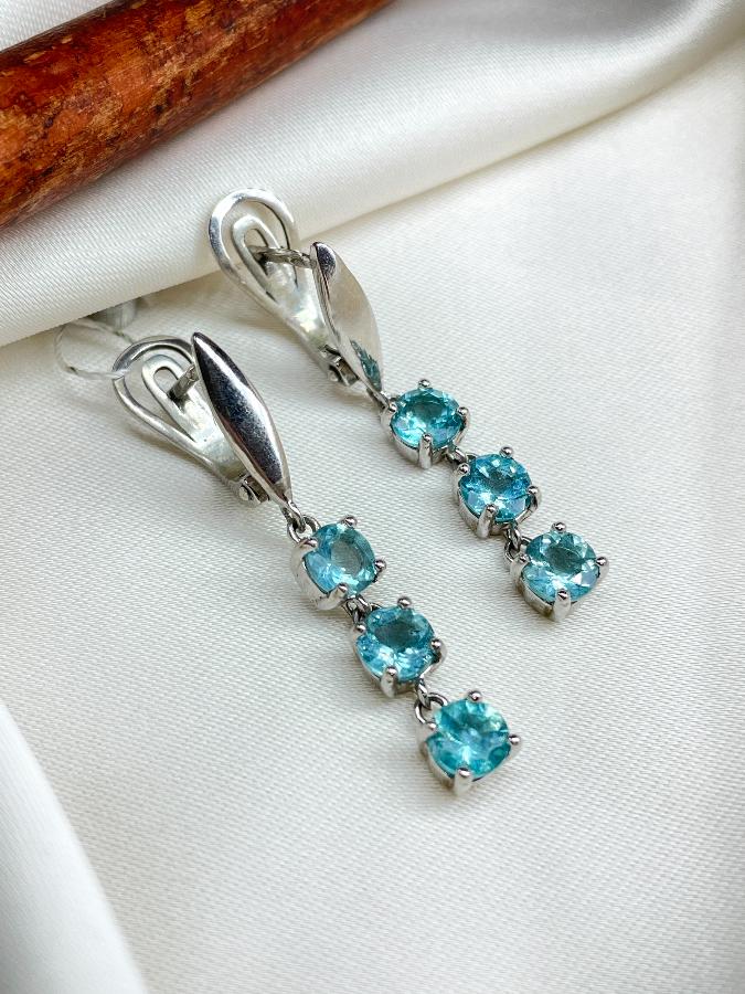 Серьги из серебра с топазом  U-2309, фото 1