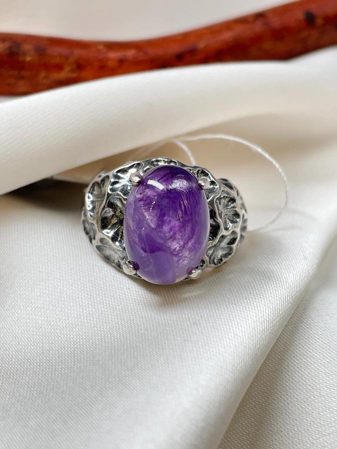 Кольцо из серебра с аметистом, 17,5 размер  KL-1305, фото 1