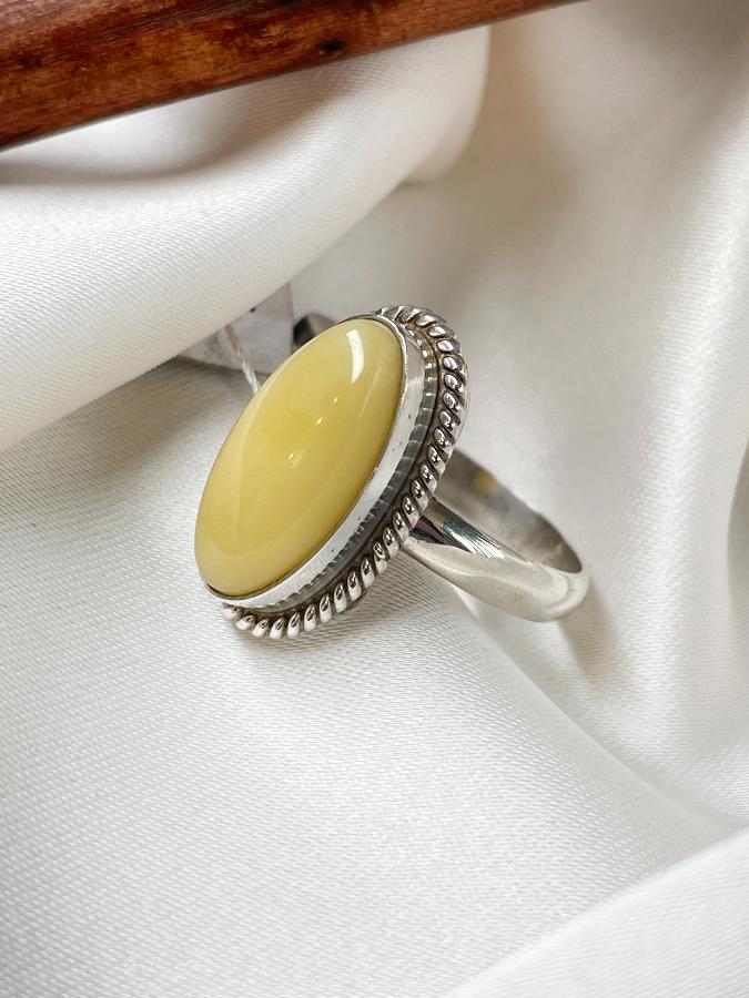 Кольцо из серебра с королевским янтарем,17,5 размер U-442, фото 3