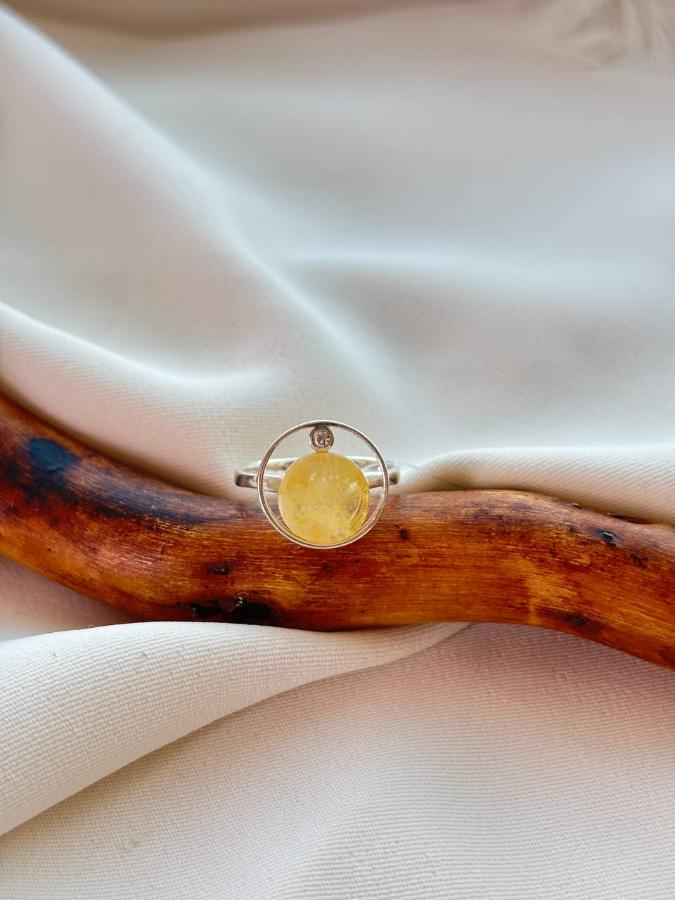 купить Кольцо из серебра с янтарем , фото 2