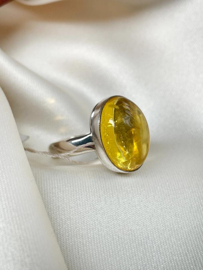 купить Кольцо из серебра с янтарем,16,5 размер  , фото 3