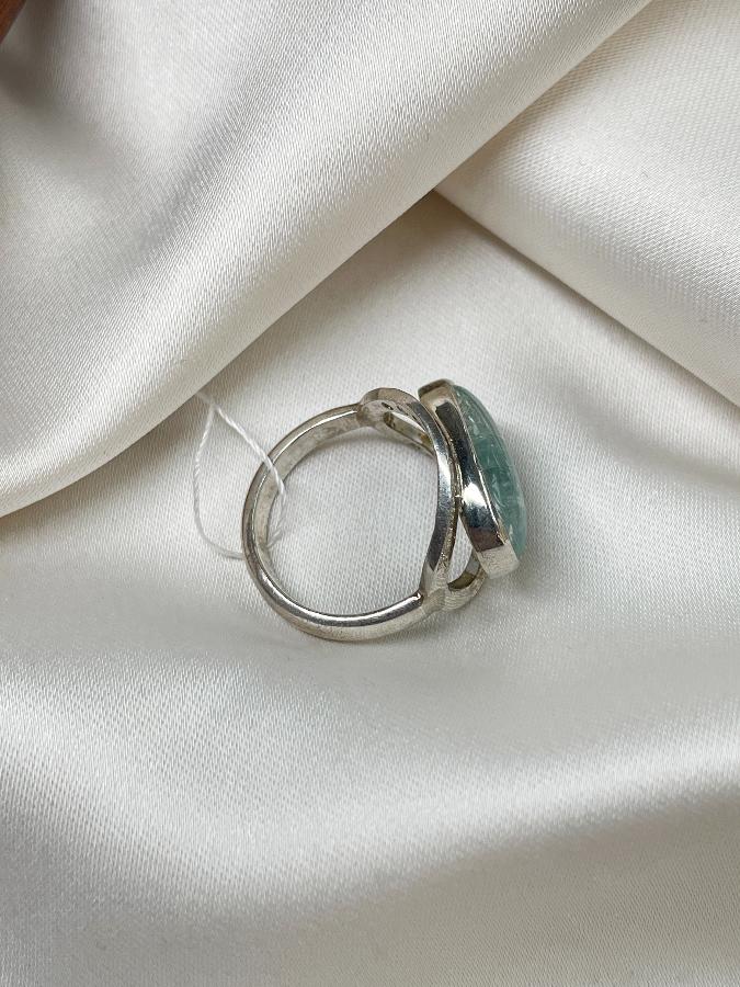 купить Кольцо из серебра с аквамарином, 16 размер , фото 4