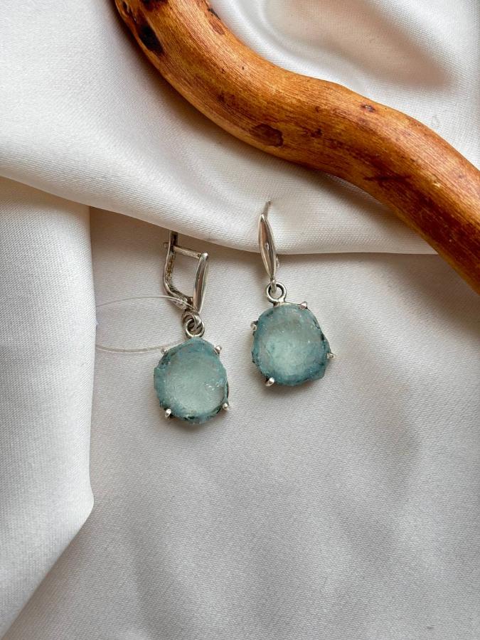 купить Серьги из серебра с аквамарином  , фото 2