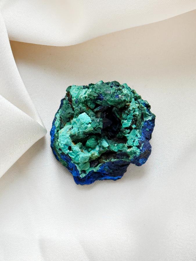 Образец азурмалахита,3,3х 3 х 2,5 см OBM-1592, фото 2